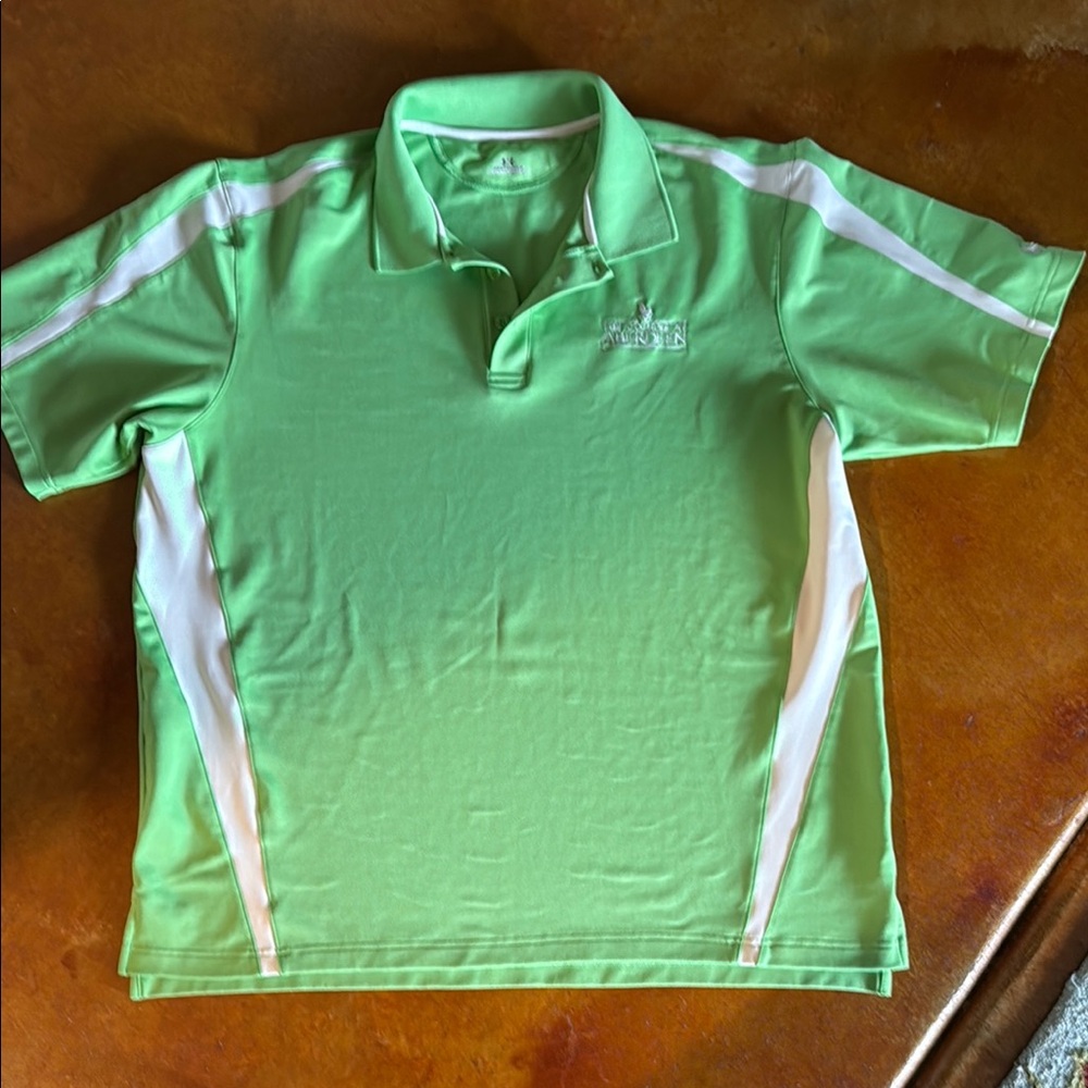 Under Armour Green and White Polo Shirt